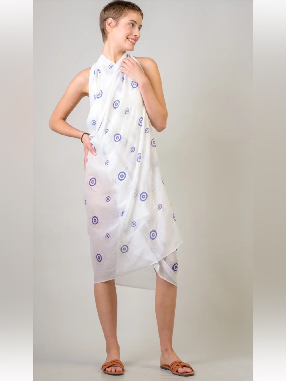 Evil Eye Scatf/Sarong with Blue Evil Eye